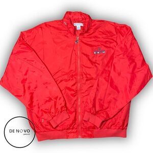 Holland American Line Vintage Men's Nylon Full Zip Sweater Size XL Red